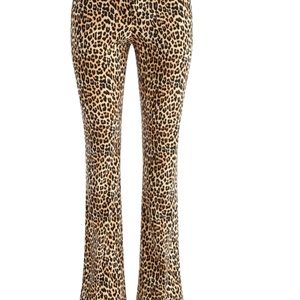 ALICE + OLIVIA Leopard Print Flare Trousers
